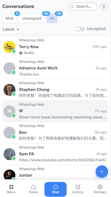 AI receives WhatsApp enquiry
